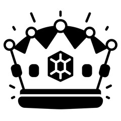 Royal Crown Black Fill Icon