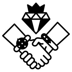 VIP Handshake Black Fill Icon