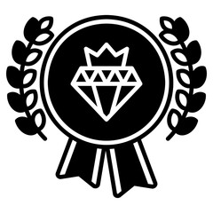 VIP Badge Black Fill Icon