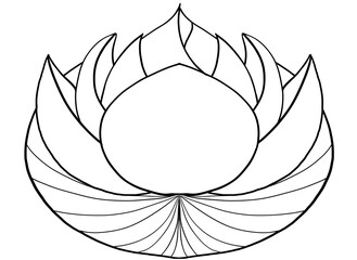 Outline spring flower lotus bouquet