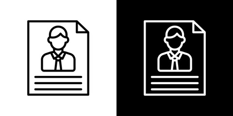 Candidate Resume  Icon Line Styles Vector Illustration 