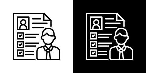 Employee Profile  Icon Line Styles Vector Illustration 