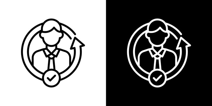 Employee Retention  Icon Line Styles Vector Illustration 