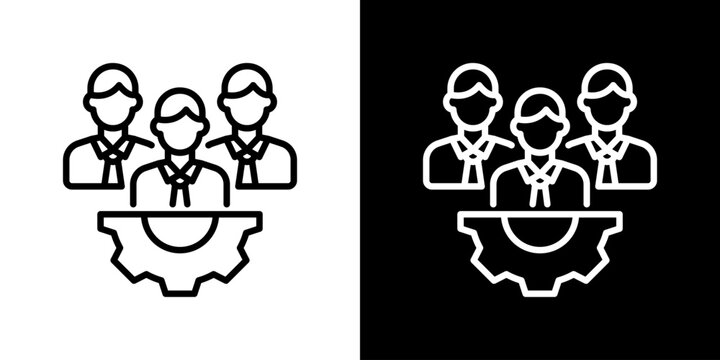 Human Resources  Icon Line Styles Vector Illustration 