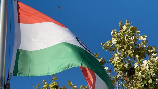 India Flag flying in wind