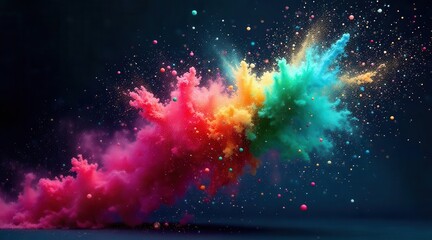 Naklejka premium Vibrant Color Explosion A Symphony of Hues and Dynamic Movement in Abstract Art