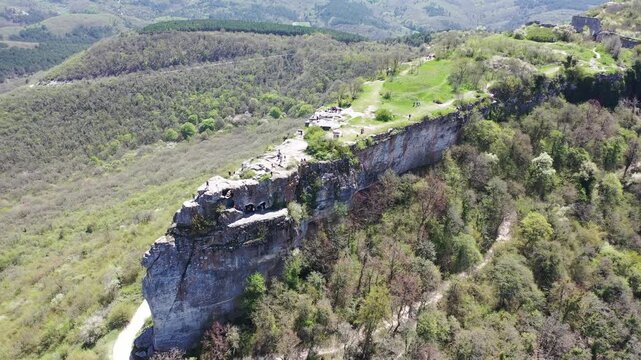 Aerial view on medieval fortress Mangup Kale, Crimea