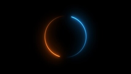 Neon circle loading animation on black background, glowing round progress indicator, futuristic UI spinner loop, digital loading icon, bright circular glow effect for tech, app, and interface visuals - Powered by Adobe