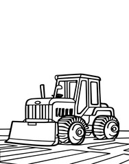 Fototapeta premium Bulldozer coloring page
