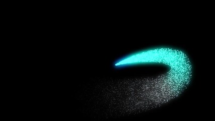 Dynamic teal light trails dance across the dark backdrop, creating a modern, energetic feel perfect for technology or abstract designs - Powered by Adobe