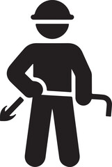 Road Construction Worker Stick Figure Pictogram Icons