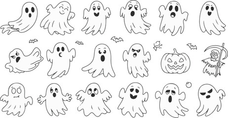 vector set of hand drawn cats