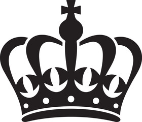 Crown black silhouette vector, Simple silhouette Design vector icon with white background
