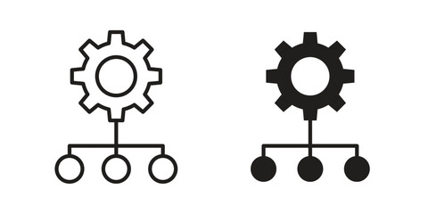 Allocation icon symbols. app and web UI solid and line icon, EPS10