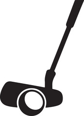 Golf Putter With Ball silhouette Icon