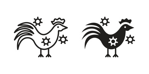 Avian Influenza icon symbols. app and web UI solid and line icon, EPS10