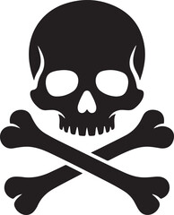 line icon crossbones skull death isolated on white background