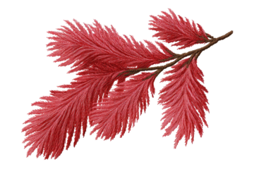 Crimson fern frond, detailed texture, dark background