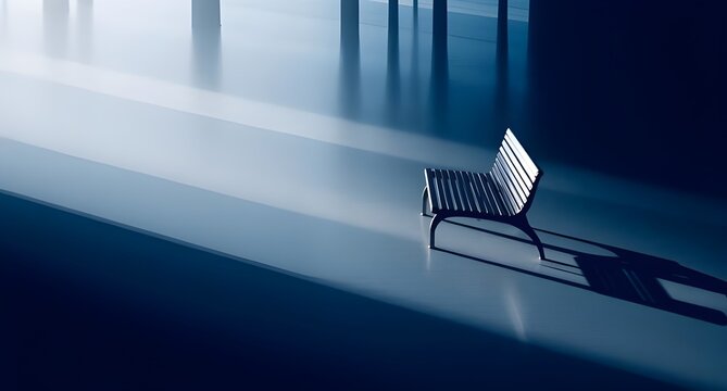 empty waiting chairs in train station, mysterious vibe, isolated waiting chairs - Powered by Adobe