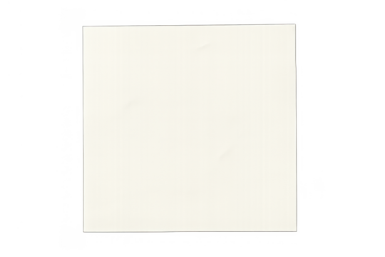 Blank white paper square with subtle texture on transparent background, minimal design for notes