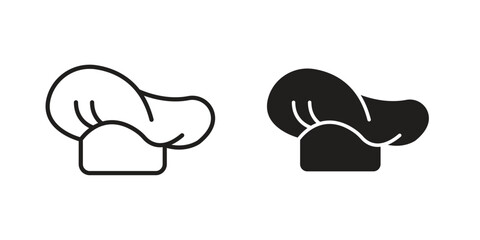 Chef hat icon symbols. app and web UI solid and line icon, EPS10