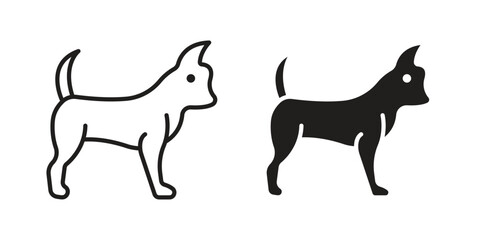 Chihuahua dog icon symbols. app and web UI solid and line icon, EPS10