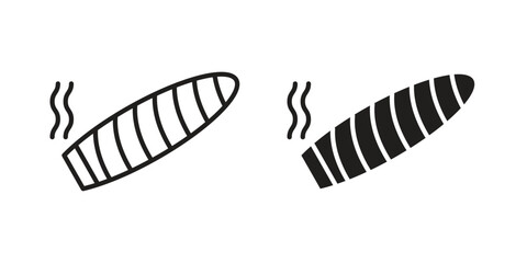 Cigar icon symbols. app and web UI solid and line icon, EPS10