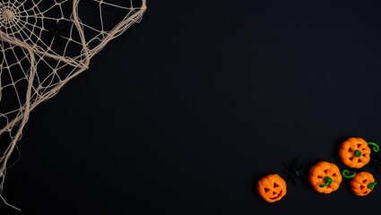Creepy cobwebs and glowing jack-o'-lanterns set the scene for a spooky halloween celebration white background