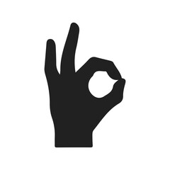 Perfect OK Agreeing Hand Sign Gesture Sillouette