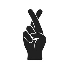 Obraz premium Peace Finger Cross Hand Sign Gesture Sillouette