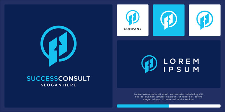 Success consult logo design with arrow up - Powered by Adobe