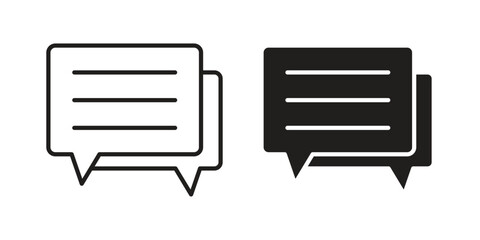 Comment icon symbols. app and web UI solid and line icon, EPS10
