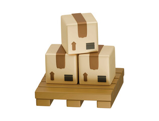 Obraz premium box pallet icon 3d illustration render