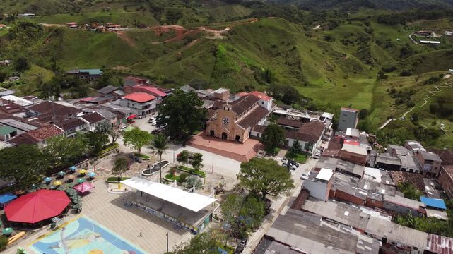 Alejandria, Antioquia - Colombia. November 16, 2025. Aerial drone view; it is located 1,650 meters above sea level.