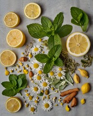 &ldquo;Citrus and Chamomile Wellness Background&rdquo;
