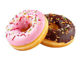 Various Frosted Donuts with various toppings