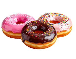 Various Frosted Donuts with various toppings