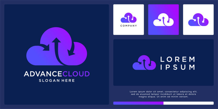 Advance cloud logo design template