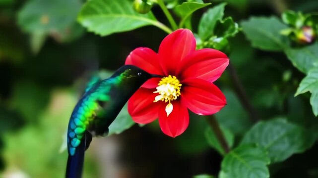 Hibiscus with green leaves