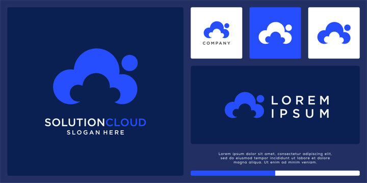 Solution cloud logo design template