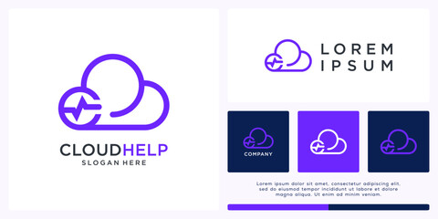 Cloud help logo design template