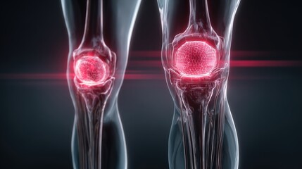 Digital visualization illustrates painful inflammation within human knee joints