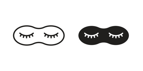 Eye mask icon symbols. app and web UI solid and line icon, EPS10