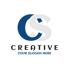Letter CS logo design. creative minimal cs monochrome monogram symbol. C S Universal elegant vector emblem. Premium business logotype. Graphic alphabet symbol