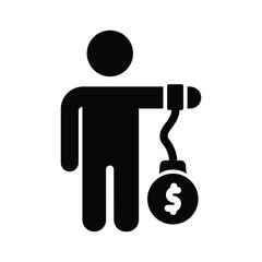 debt glyph icon illustration vector graphic.eps