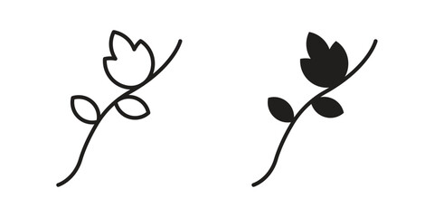 Freesia icon symbols. app and web UI solid and line icon, EPS10