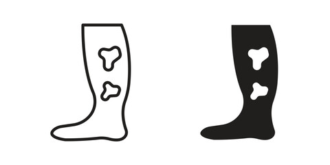 Gangrene icon symbols. app and web UI solid and line icon, EPS10