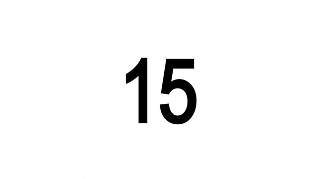 twenty second countdown timer animation with slightly rotating zoom effect, 20 to 0 seconds
