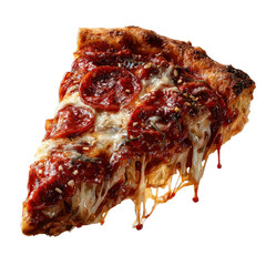 Delicious, melty pepperoni pizza slice, savory looking