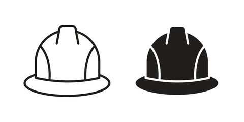 Safety helmet icon symbols. app and web UI solid and line icon, EPS10